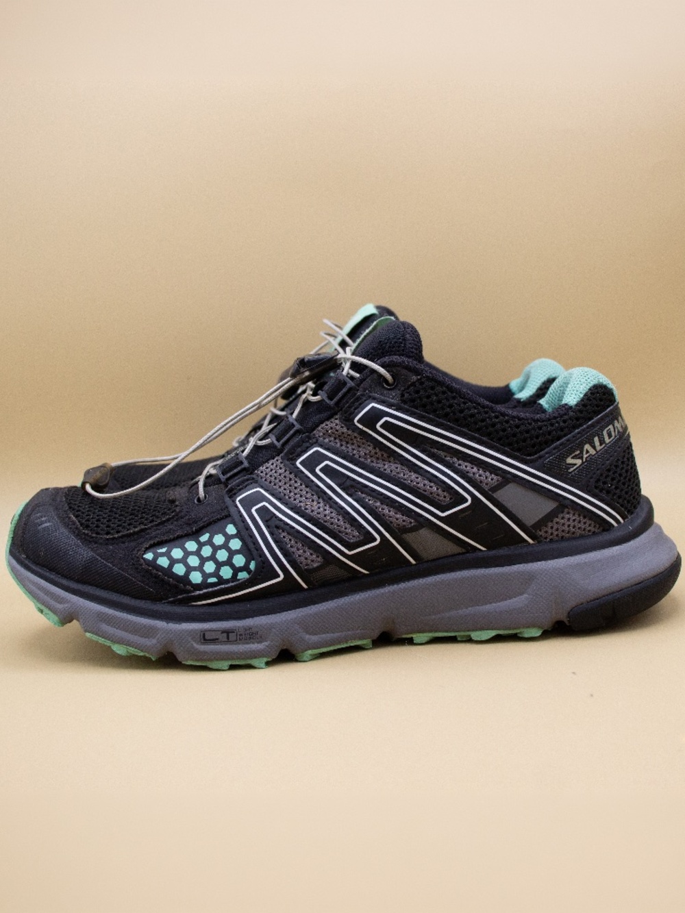 Salomon XR Missions Black Teal Hiking Shoes 308803 Women's Size 7.5